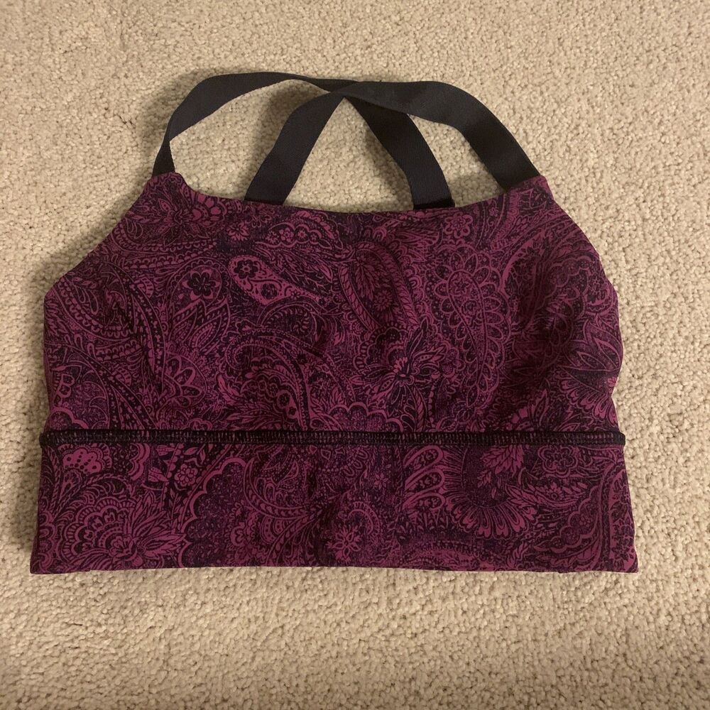 Lululemon Sports Bra Run Engage Size 4 / XS Womens Adjustable Straps Purple